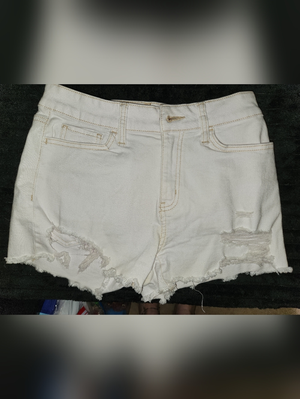 SO White Distressed Denim Cutoff Shorts